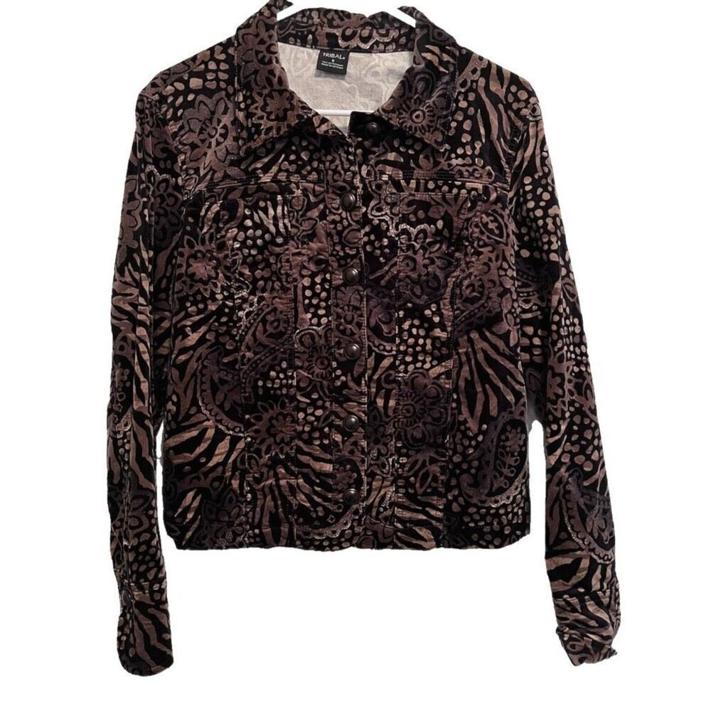 Tribal size 10 brushed cotton paisley print jacket.